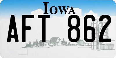 IA license plate AFT862
