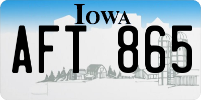 IA license plate AFT865