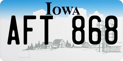 IA license plate AFT868