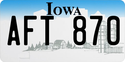 IA license plate AFT870