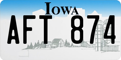 IA license plate AFT874
