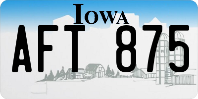 IA license plate AFT875