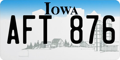 IA license plate AFT876