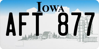 IA license plate AFT877