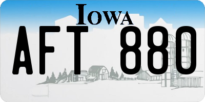 IA license plate AFT880