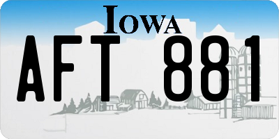IA license plate AFT881