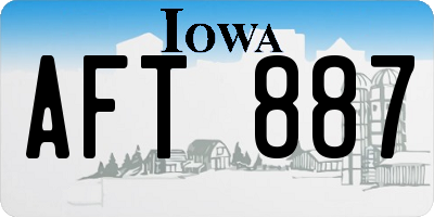 IA license plate AFT887