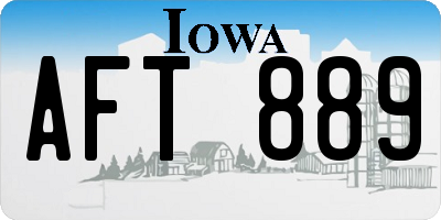 IA license plate AFT889
