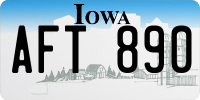 IA license plate AFT890