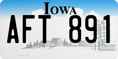 IA license plate AFT891