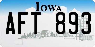 IA license plate AFT893