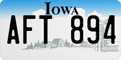 IA license plate AFT894