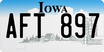 IA license plate AFT897