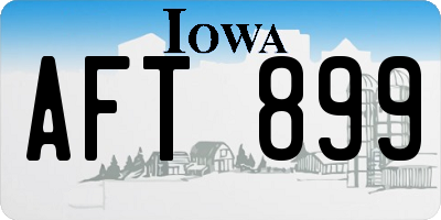 IA license plate AFT899