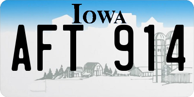 IA license plate AFT914