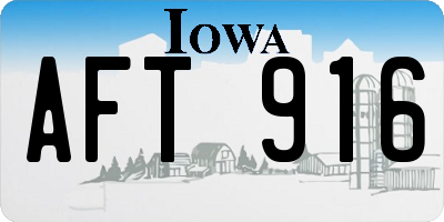 IA license plate AFT916