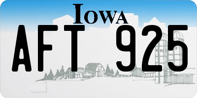 IA license plate AFT925