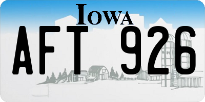 IA license plate AFT926
