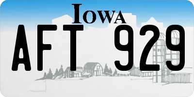 IA license plate AFT929