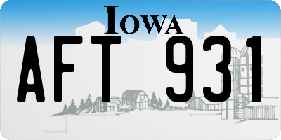IA license plate AFT931