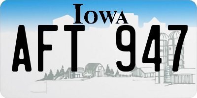 IA license plate AFT947