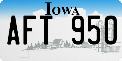 IA license plate AFT950