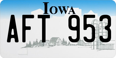IA license plate AFT953