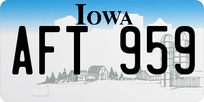 IA license plate AFT959