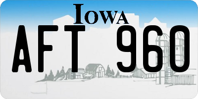 IA license plate AFT960