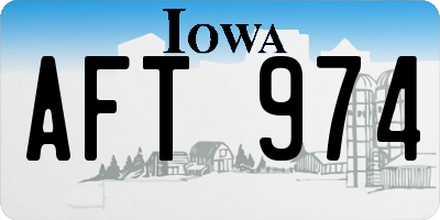 IA license plate AFT974