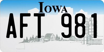 IA license plate AFT981