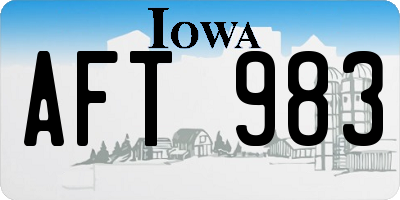 IA license plate AFT983