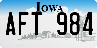 IA license plate AFT984