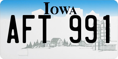 IA license plate AFT991