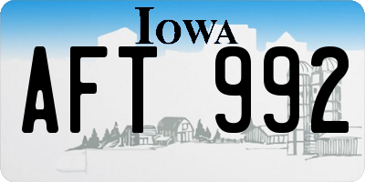IA license plate AFT992