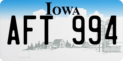 IA license plate AFT994