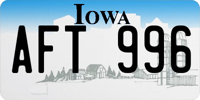 IA license plate AFT996