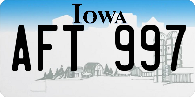 IA license plate AFT997