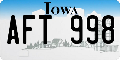 IA license plate AFT998