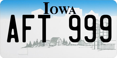 IA license plate AFT999