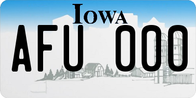 IA license plate AFU000