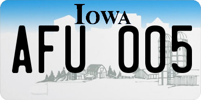 IA license plate AFU005