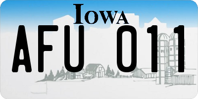IA license plate AFU011