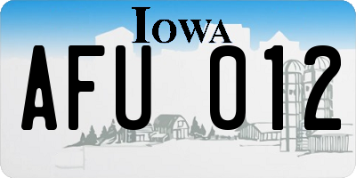 IA license plate AFU012