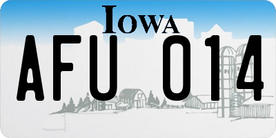 IA license plate AFU014