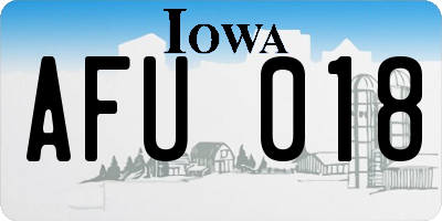 IA license plate AFU018