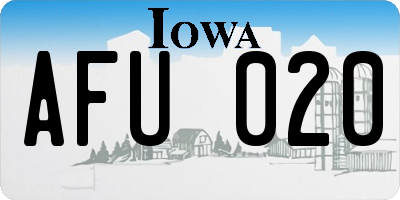 IA license plate AFU020