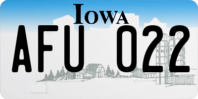 IA license plate AFU022