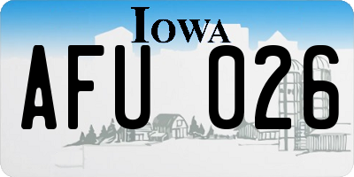 IA license plate AFU026