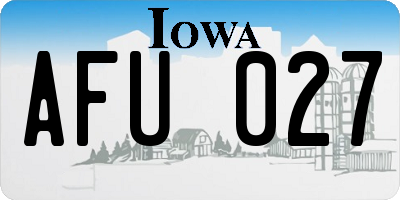 IA license plate AFU027